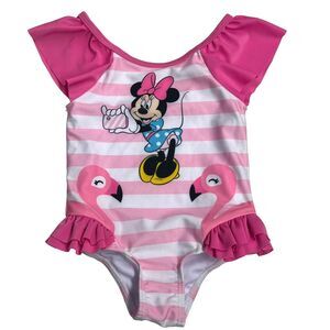 Disney Infant Toddler Minnie Mouse Flamingo‎ Girl Swimsuit One Piece New 12M